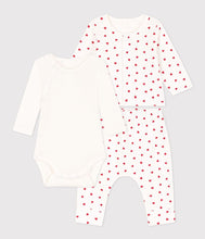 Load image into Gallery viewer, A091Q LADY 01 WHITE RED HEARTS NEWBORN OUTFITS
