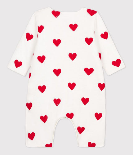 FW23 A00K8 01 WHITE RED BODYSUITS HEARTS NEWBORN ROMPERS