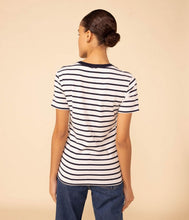 Load image into Gallery viewer, A08CJ 04 WHITE NAVY SHORT SLEEVES STRIPES T-SHIRTS
