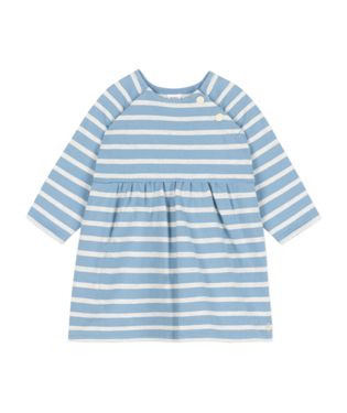 A092S LEYA 03 BLUE WHITE DRESSES NEWBORN STRIPES