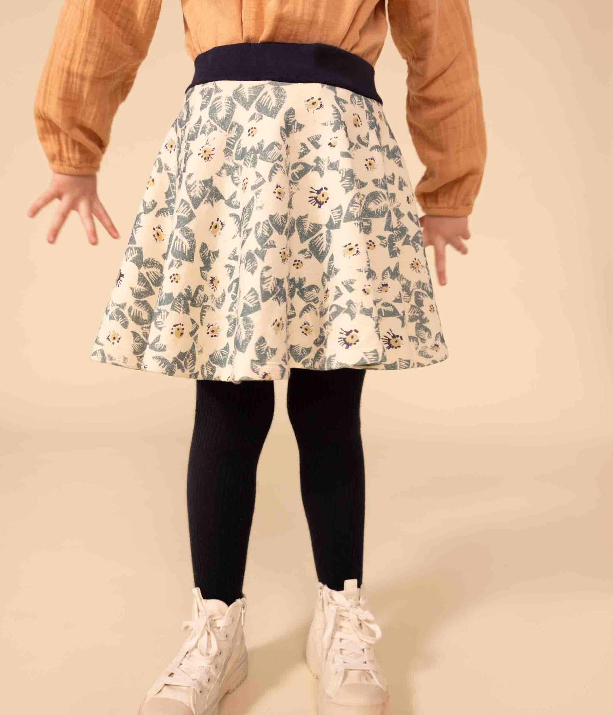 A084P LOTUS 01 CREAM MULTI 50% SALE FLORAL SKIRT