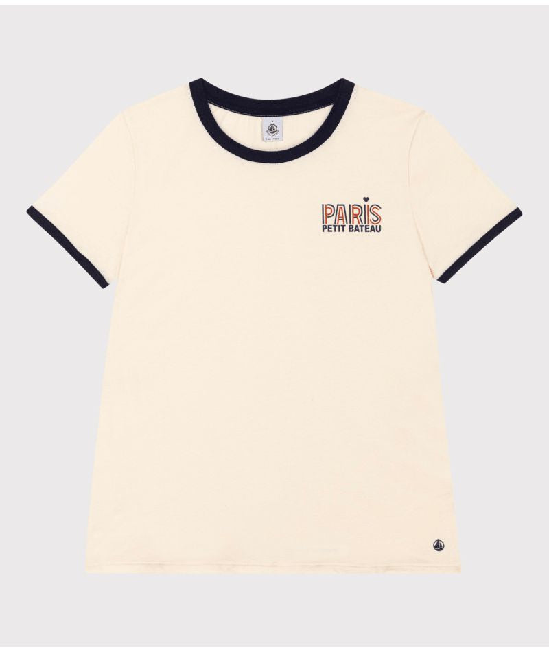 AW25-A0A5O 01 CREAM SHORT SLEEVES ICONIC SUMMER SPRING 2024 T-SHIRTS