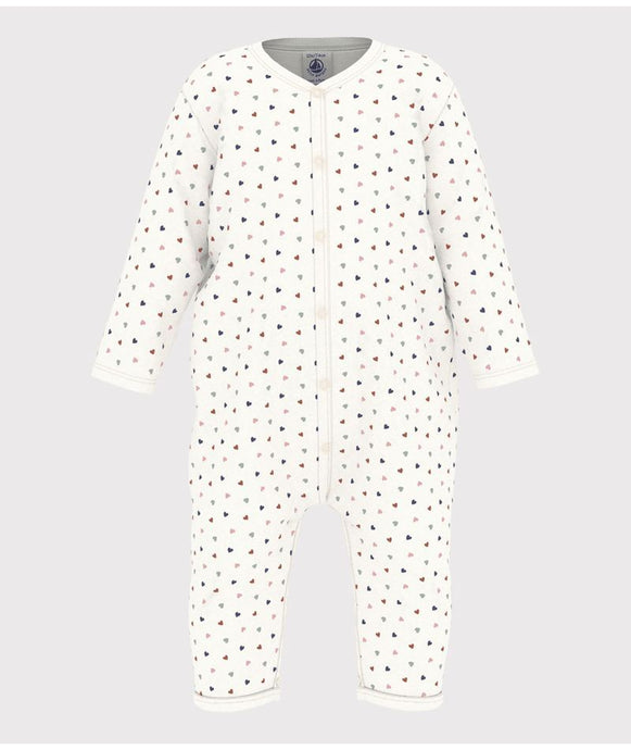 SS24-A09LU 07 WHITE HEARTS NEWBORN ROMPERS SUMMER SPRING 2024