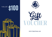 Load image into Gallery viewer, GIFT VOUCHER $100 25% SALE ACCESSORIES BOXERS KNICKERS LONG SLEEVE SHORT BIBS BLOUSES BODYSUITS BOOTIES BOXY BRAS BRETON TOP BUNTING CAMISOLE CAP CARDIGAN COATS COMFORTERS COUPE-VENT DRESSES FLORAL GLOVES HAT HEARTS HOMEWEAR HOODIE ICONIC JACKET JOGGERS L