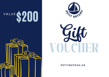 Load image into Gallery viewer, GIFT VOUCHER $200 25% SALE ACCESSORIES BOXERS KNICKERS LONG SLEEVE SHORT BIBS BLOUSES BODYSUITS BOOTIES BOXY BRAS BRETON TOP BUNTING CAMISOLE CAP CARDIGAN COATS COMFORTERS COUPE-VENT DRESSES FLORAL GLOVES HAT HEARTS HOMEWEAR HOODIE ICONIC JACKET JOGGERS L