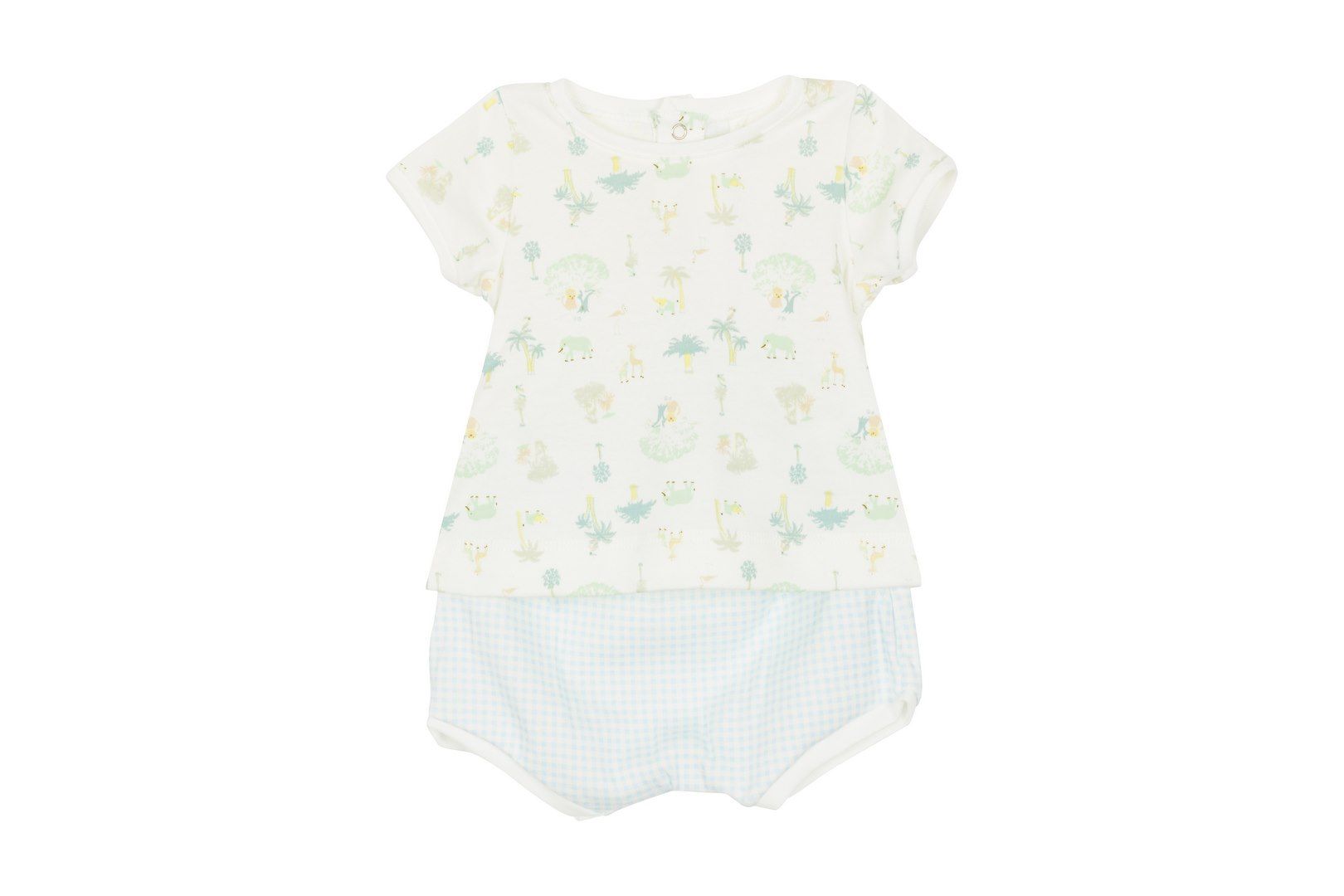 54530 FANTASTIQ 01 BLUE MULTI OUTFITS SHORTS TEE