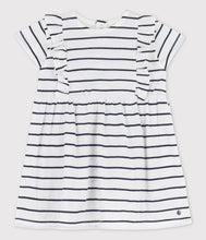 Load image into Gallery viewer, A044Y 01 WHITE NAVY 50% SALE DRESSES STRIPES
