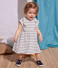 Load image into Gallery viewer, A044Y 01 WHITE NAVY 50% SALE DRESSES STRIPES
