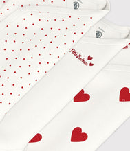 Load image into Gallery viewer, FW26 - A00AZ 00 WHITE RED BABY BODYSUITS FALL WINTER 2026 HEARTS NEWBORN PERMANENTS