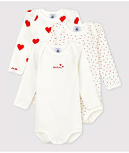 Load image into Gallery viewer, FW26 - A00BC 00 WHITE RED BABY BODYSUITS FALL WINTER 2026 HEARTS NEWBORN PERMANENTS