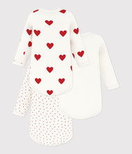 Load image into Gallery viewer, FW26 - A00BC 00 WHITE RED BABY BODYSUITS FALL WINTER 2026 HEARTS NEWBORN PERMANENTS