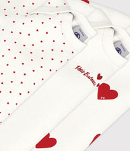 Load image into Gallery viewer, FW26 - A00BC 00 WHITE RED BABY BODYSUITS FALL WINTER 2026 HEARTS NEWBORN PERMANENTS