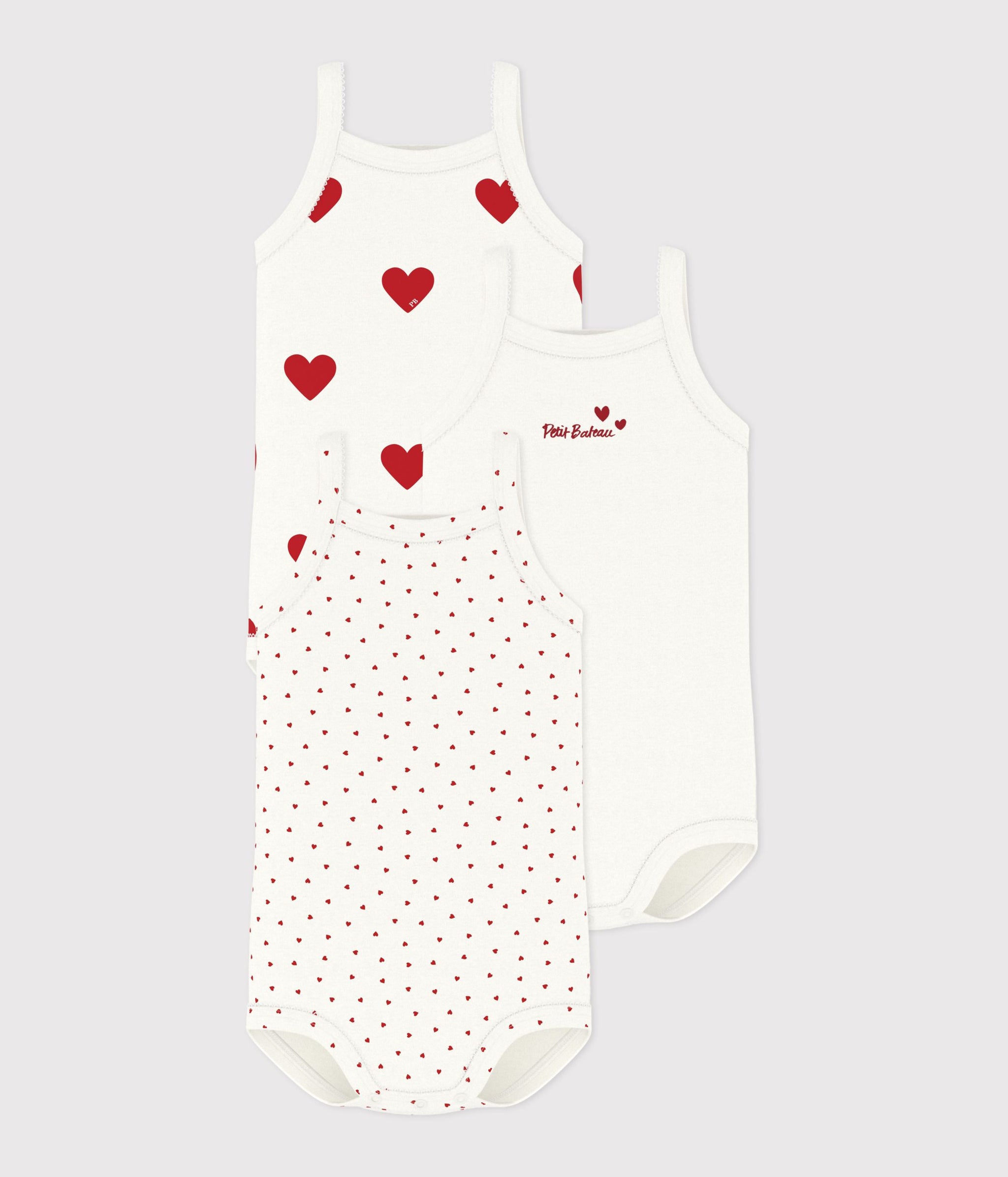 AW25 - A04IX 00 WHITE RED BODYSUITS FALL WINTER 2024/25 HEARTS NEWBORN