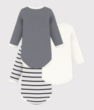 Load image into Gallery viewer, FW26 - A01TB 00 WHITE NAVY BABY BODYSUITS NEWBORN PERMANENTS SAILOR SPRING SUMMER 2026 STRIPES
