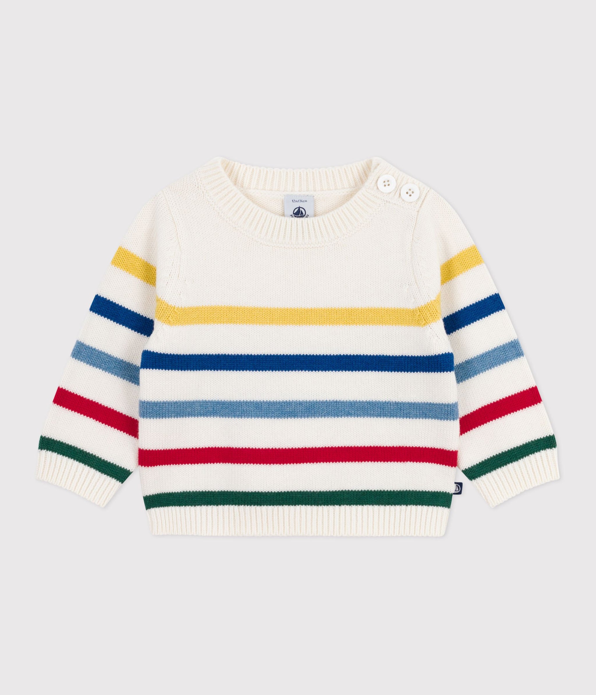 AW25 - A0EAI 03 WHITE MULTI FALL WINTER 2025/26 LONG SLEEVES STRIPES SWEATER TOP