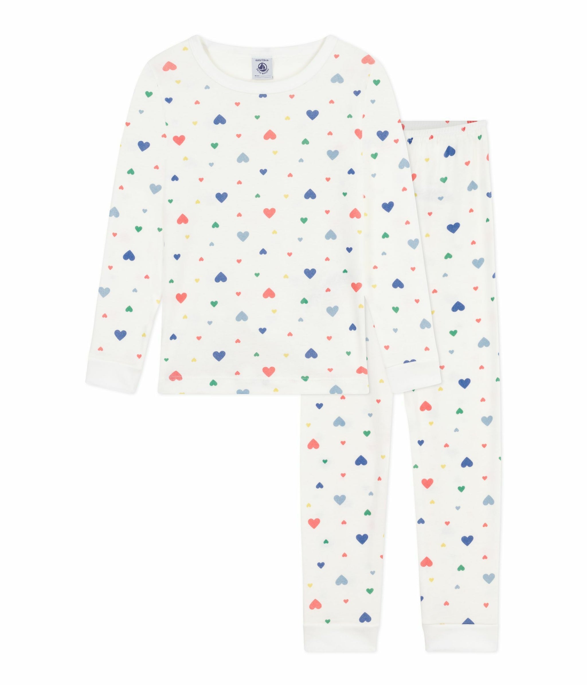 AW25 - A0EI8 01 WHITE MULTI FALL WINTER 2025/26 HEARTS HOODIE LONG SLEEVES PYJAMAS