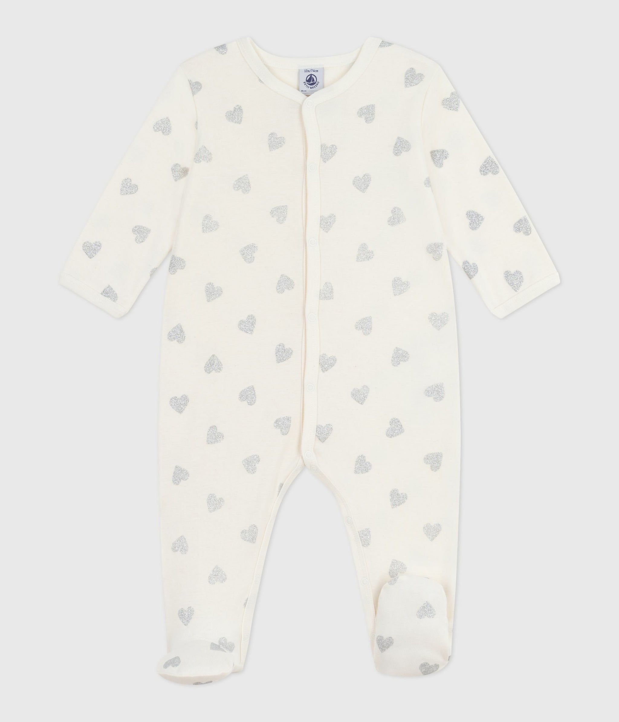 AW25 - A0ERJ 01 WHITE SILVER BODYSUITS FALL WINTER 2025/26 HEARTS NEWBORN OUTFITS