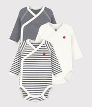 Load image into Gallery viewer, FW26 - 54219 00 WHITE NAVY BABY BODYSUITS NEWBORN SAILOR SPRING SUMMER 2026 STRIPES
