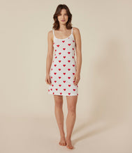 Load image into Gallery viewer, FW26 - A089R 01 WHITE RED DRESSES FALL WINTER 2026 HEARTS PAJAMAS WOMEN