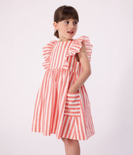 Load image into Gallery viewer, FW26 - A0F4C 01 WHITE CORAL DRESSES FALL WINTER 2026 GIRL NEW ARRIVAL STRIPES