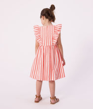 Load image into Gallery viewer, FW26 - A0F4C 01 WHITE CORAL DRESSES FALL WINTER 2026 GIRL NEW ARRIVAL STRIPES