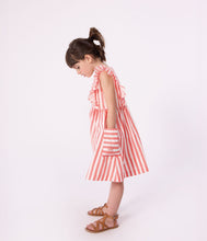 Load image into Gallery viewer, FW26 - A0F4C 01 WHITE CORAL DRESSES FALL WINTER 2026 GIRL NEW ARRIVAL STRIPES