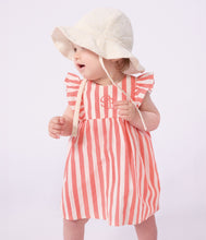 Load image into Gallery viewer, FW26 - A0FFZ 01 WHITE CORAL BABY DRESSES FALL WINTER 2026 NEW ARRIVAL STRIPES