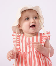 Load image into Gallery viewer, FW26 - A0FFZ 01 WHITE CORAL BABY DRESSES FALL WINTER 2026 NEW ARRIVAL STRIPES