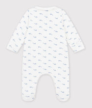 Load image into Gallery viewer, FW26 - A0GAB 01 WHITE BLUE BABY FALL WINTER 2026 FOOTIES ROMPERS NEWBORN SAILOR