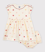 Load image into Gallery viewer, FW26 - A0GQJ 01 CREAM MULTI BABY DRESSES FALL WINTER 2026 HEARTS NEW ARRIVAL