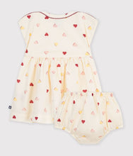 Load image into Gallery viewer, FW26 - A0GQJ 01 CREAM MULTI BABY DRESSES FALL WINTER 2026 HEARTS NEW ARRIVAL