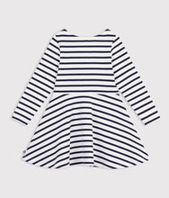 Load image into Gallery viewer, FW26 - A0HFD 02 WHITE NAVY DRESSES FALL WINTER 2026 GIRL NEW ARRIVAL STRIPES