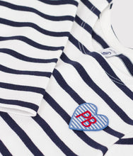 Load image into Gallery viewer, FW26 - A0HFD 02 WHITE NAVY DRESSES FALL WINTER 2026 GIRL NEW ARRIVAL STRIPES