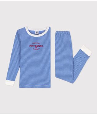 Petit Bateau Pyjama Garçon, Bleu Polochon / Multico, 2 ans : : Mode