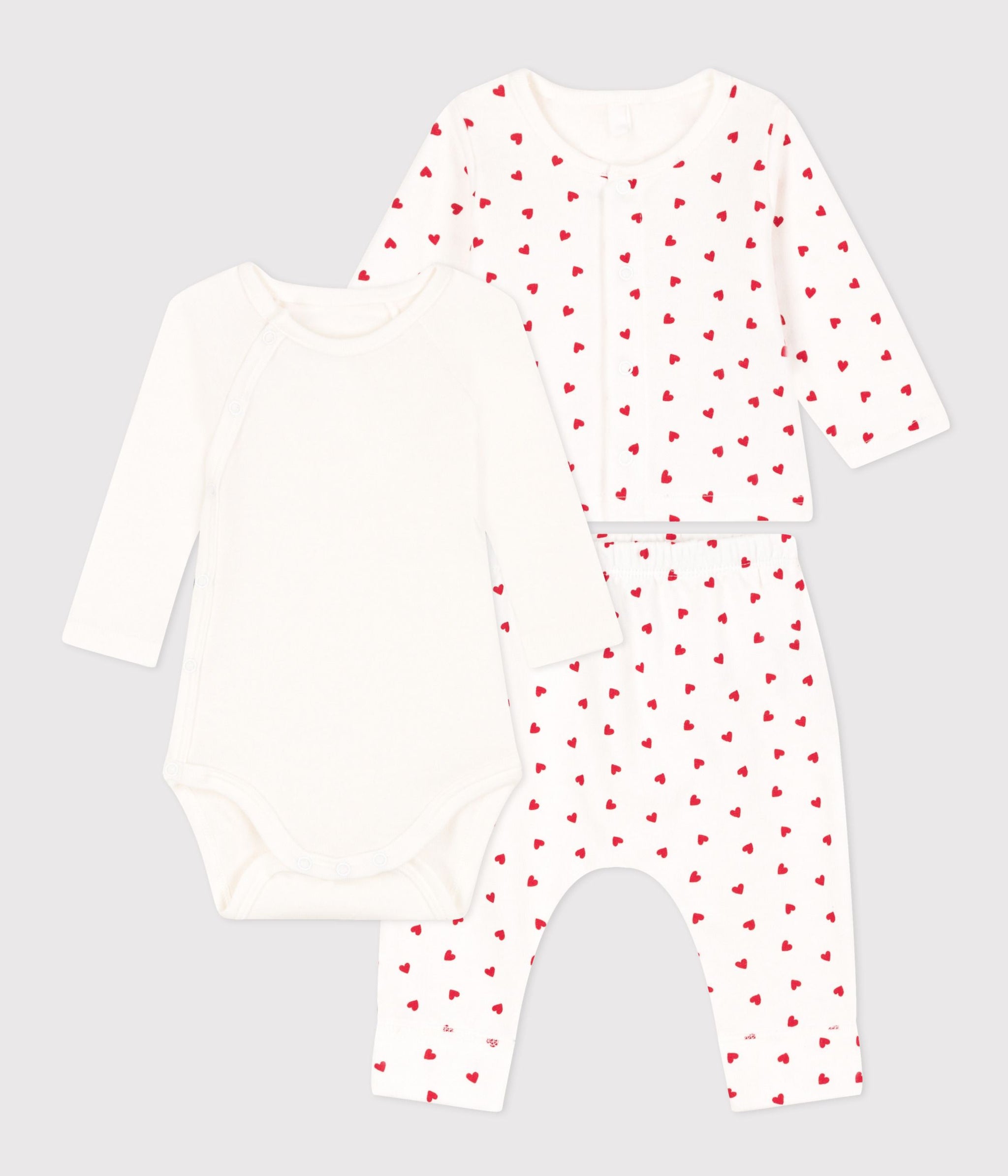 A091Q LADY 01 WHITE RED 25% SALE HEARTS NEWBORN OUTFITS