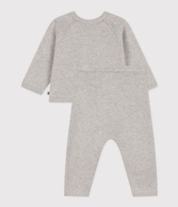 A0839 LABCOAT 05 GREY HEARTS NEWBORN OUTFITS
