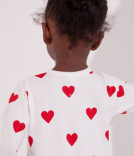 Load image into Gallery viewer, FW23 A00BT 01 WHITE RED NEWBORN BODYSUITS PYJAMAS HEARTS
