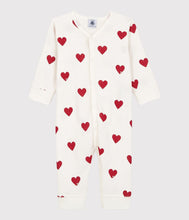 Load image into Gallery viewer, FW23 A00E9 01 WHITE RED NEWBORN BODYSUITS HEARTS ROMPERS
