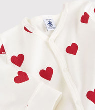 Load image into Gallery viewer, FW23 A00E9 01 WHITE RED BODYSUITS HEARTS NEWBORN ROMPERS
