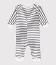 Load image into Gallery viewer, A092Z LAGUNE 03 WHITE NAVY BODYSUITS NEWBORN ROMPERS STRIPES

