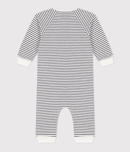 A092Z LAGUNE 03 WHITE NAVY BODYSUITS NEWBORN ROMPERS STRIPES