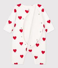 Load image into Gallery viewer, FW23 A00K8 01 WHITE RED NEWBORN BODYSUITS HEARTS ROMPERS

