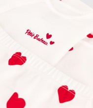 Load image into Gallery viewer, A084W LALLA 01 WHITE RED NEWBORN OUTFITS BODYSUITS HEARTS CARDIGAN PANTS
