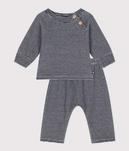 A084X LADEN 01 NAVY WHITE NEWBORN OUTFITS PANTS STRIPES