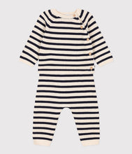 Load image into Gallery viewer, A091R LAGYM 01 NAVY CREAM NEWBORN OUTFITS PANTS STRIPES SWEATSHIRTS
