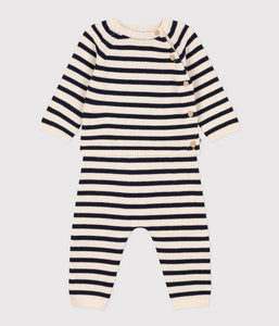 A091R LAGYM 01 NAVY CREAM NEWBORN OUTFITS PANTS STRIPES SWEATSHIRTS