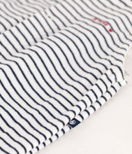 Load image into Gallery viewer, A0831 LACET 01 WHITE NAVY BODYSUITS NEWBORN OUTFITS OVERALLS STRIPES
