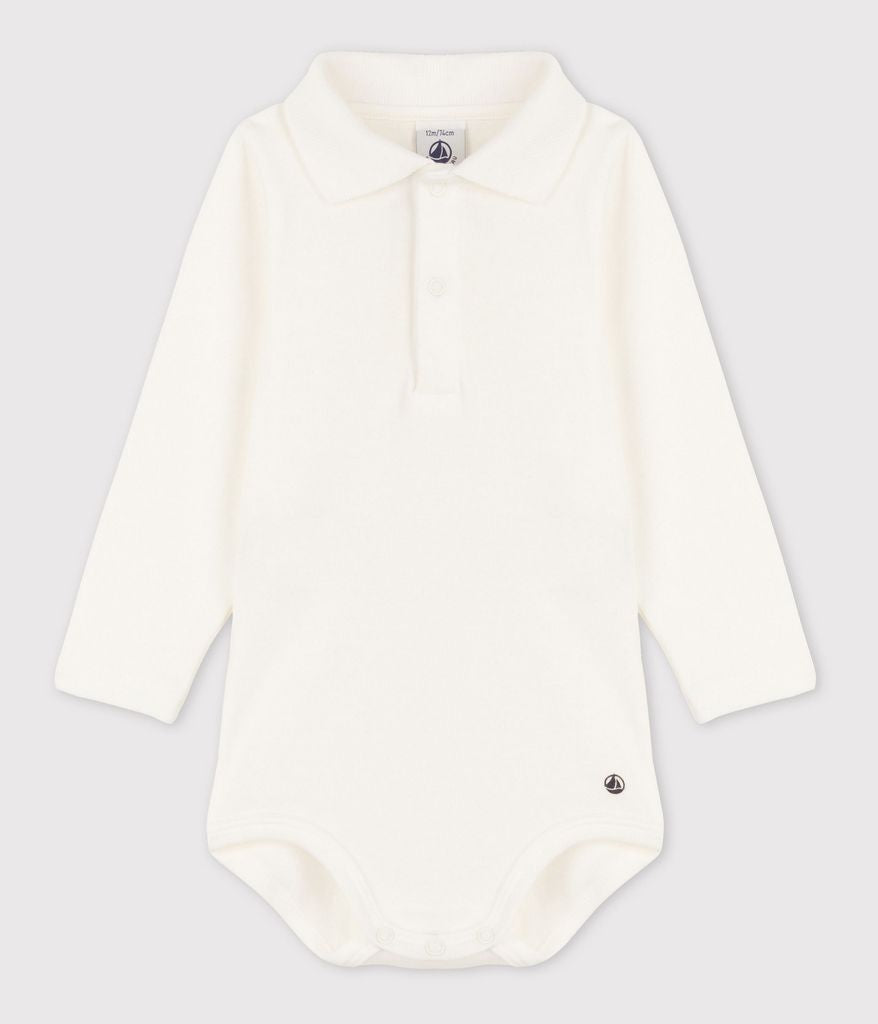 A05Q2 CEDDY 01 WHITE BODYSUITS LONG SLEEVES NEWBORN