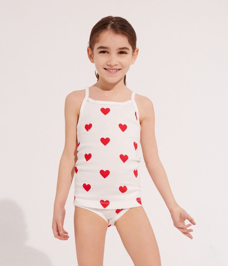 HIVER23 A00FQ 00 WHITE RED CAMISOLE HEARTS