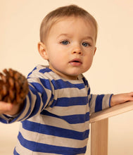 Load image into Gallery viewer, A08IN LAZARO 02 BLUE GREY 50% SALE LONG SLEEVES NEWBORN STRIPES
